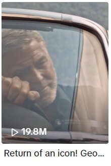 Screenshot eines TikTok-Beitrages von Omega mit George Clooney.