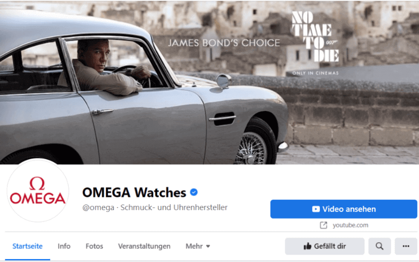 Facebook-Profil von OMEGA Watches