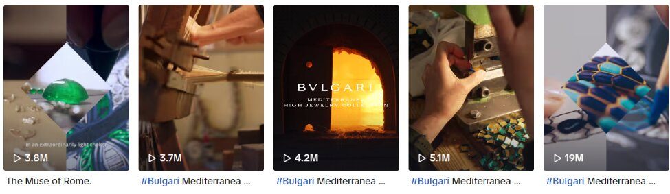 Screenshot von Bulgari TikTok-Videos