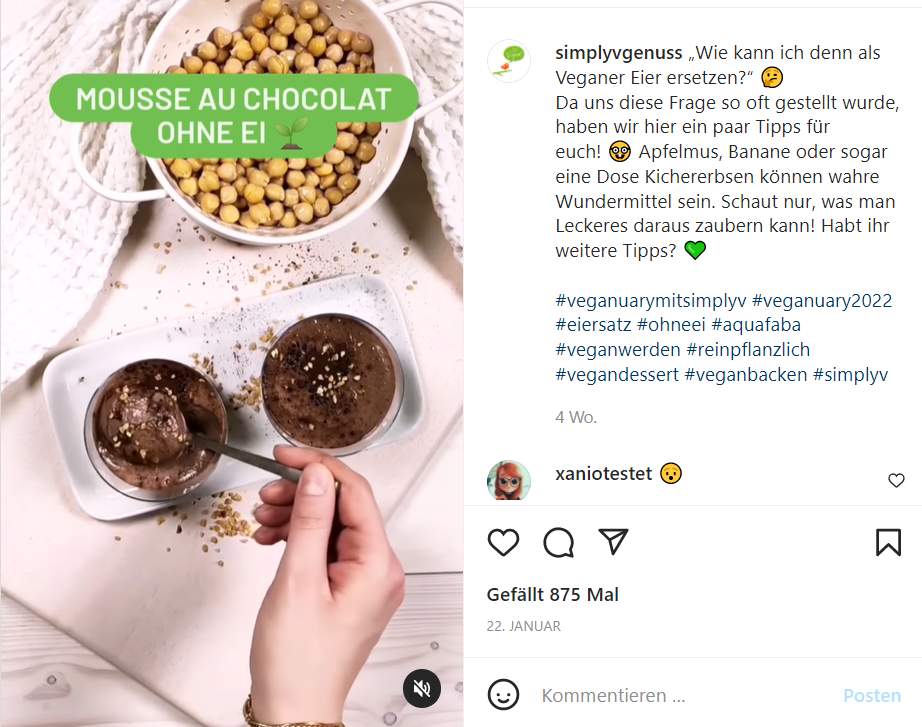 Vorschaubild Simply V Instagram Video Mousse au Chocolat ohne Ei