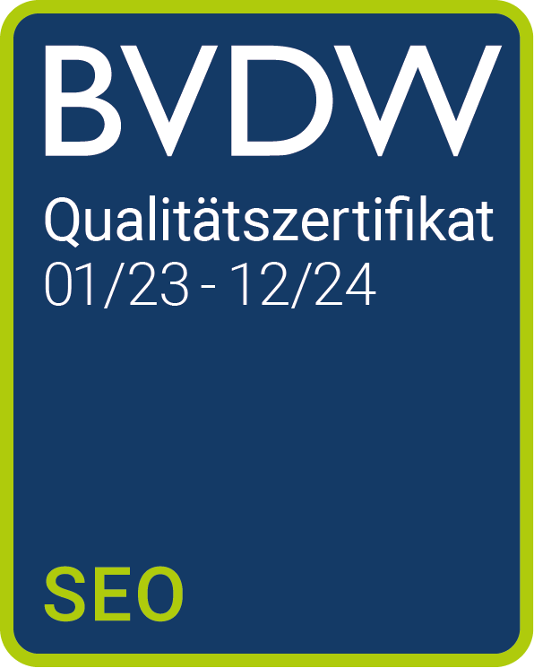 Qualitätssiegel des Bundesverbands für digitale Wirtschaft (BVDW) im SEO
