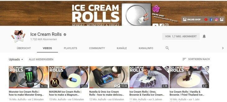 Ice Cream Rolls YouTube Channel