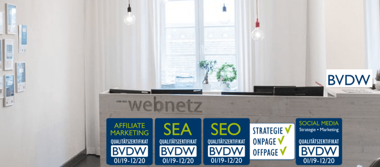 Übersicht der Zertifikate für web-netz in 2019