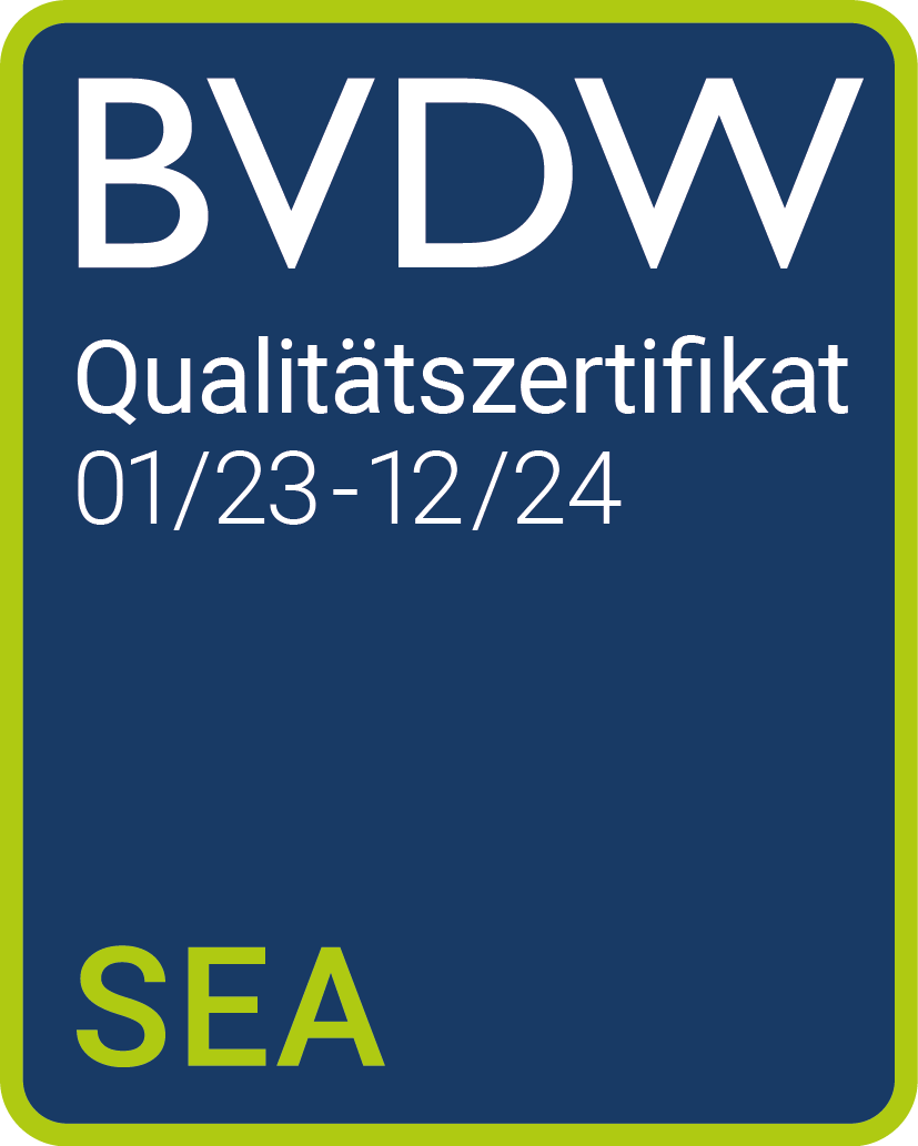 Qualitätssiegel des Bundesverbands für digitale Wirtschaft (BVDW) im SEA